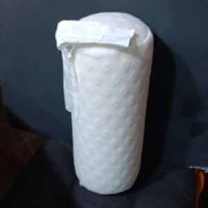 White Quilted Roll Pillow
